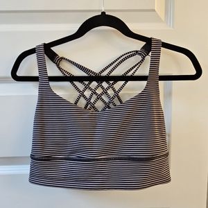 lululemon strappy Tank Top - black and grey stripes - Size 8